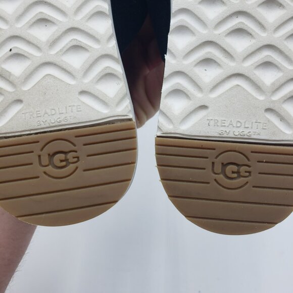 UGG Kari Criss Cross Sandals 7.5 Womens‎ Leather Slip On Black - Picture 8 of 9